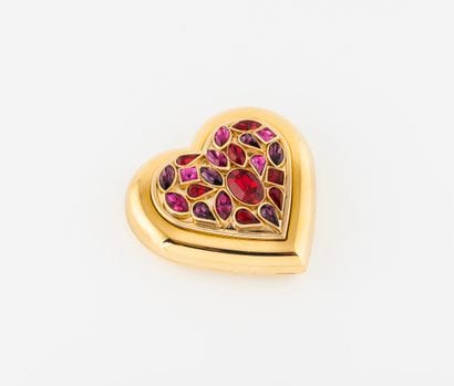 Yves Saint LAURENT
Heart-shaped gilded metal...