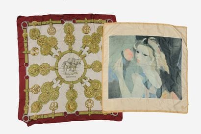 HERMES Paris
Square of printed silk twill,...