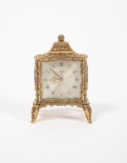 LANCEL PARIS
Desk clock in gilt metal with...