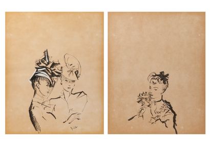 André DELFAU (1914-2000)
Women with bibs,...