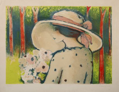 Jean-Pierre CASSIGNEUL (1935)
Femme au bouquet.

Lithographie...