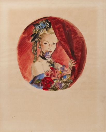 André DELFAU (1914-2000)
Dancer with a curtain,...