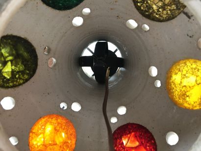 ACCOLAY
Important lamp circa 1960-70.

White...