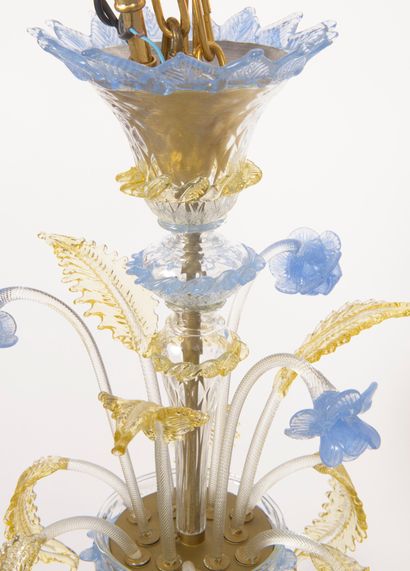 MURANO, XXème siècle
Glass chandelier with...