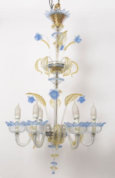 MURANO, XXème siècle
Glass chandelier with...