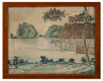 Thien DANG (XXème siècle)
Along Bay and Raft...