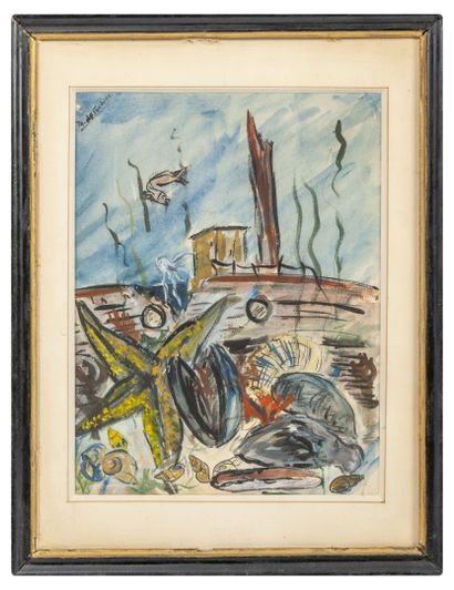 Philippe FOUCHIER (XXème siècle)
Fonds marins.

Aquarelle...