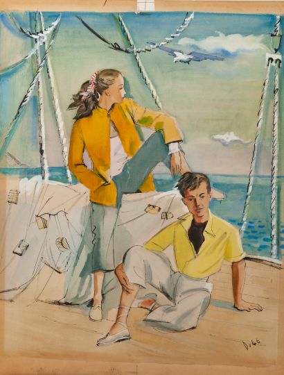 André DELFAU (1914-2000)
Sur le pont, 1946.

Etude...
