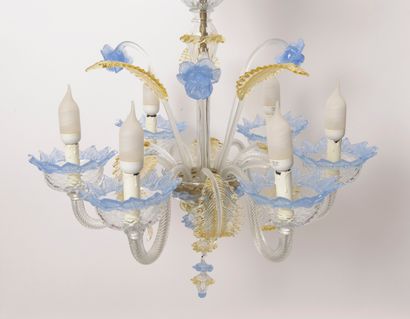 MURANO, XXème siècle
Glass chandelier with...