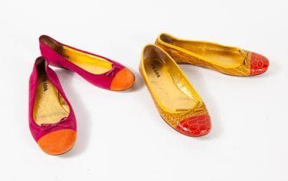 PRADA
Lot comprenant deux paires de ballerines...