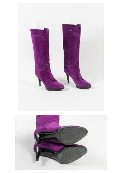 Sergio ROSSI
Paire de bottes en daim violet...