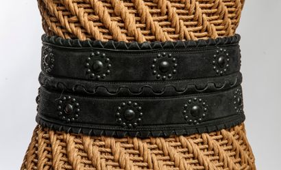 ALAÏA
Ceinture corset en daim noir, à décor...