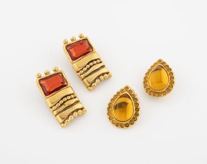 SCHERRER Paris
Set of two pairs of gold-plated...