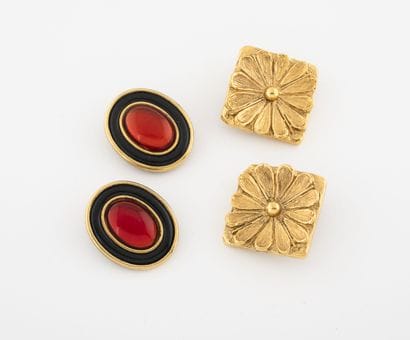 SCHERRER Paris
Pair of gilded metal ear clips...