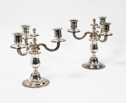 Pair of candlesticks with three arms of light,...