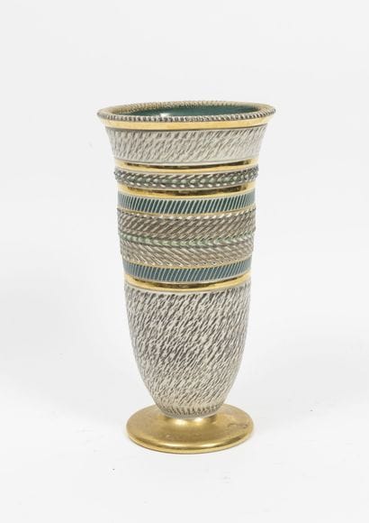 Lucien BRISDOUX (1878-1963)
Horned vase.

Enamelled...