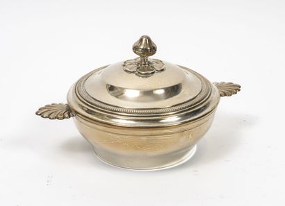 Covered silver plated vegetable dish with...