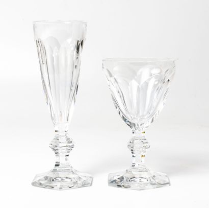 BACCARAT
Suite of six wine glasses and five...