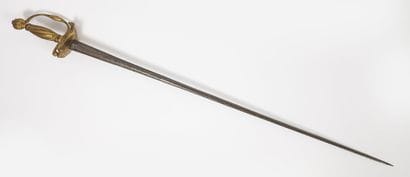 Court sword.

Gilt bronze hilt with one branch,...