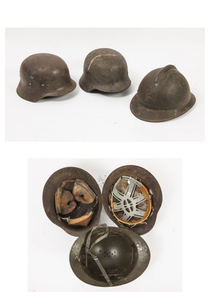Three helmets:

- one Spanish.

- one French,...