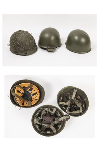 Three helmets:

- two French Para, dated...