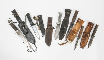 Set of 6 survival daggers with flares made...