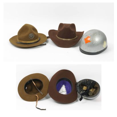 Two felt hats, late 20th century :

- one...