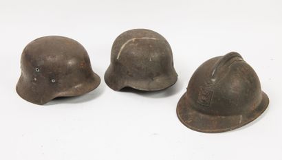 Three helmets:

- one Spanish.

- one French,...