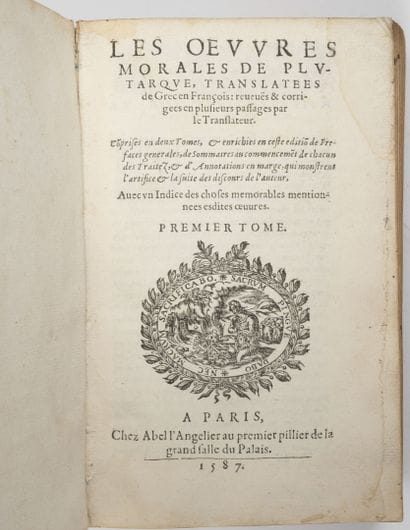 The moral works of Plutarch. 

Tome one....