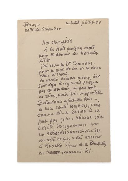 Camille PISSARRO (1830-1903)
Autograph letter...