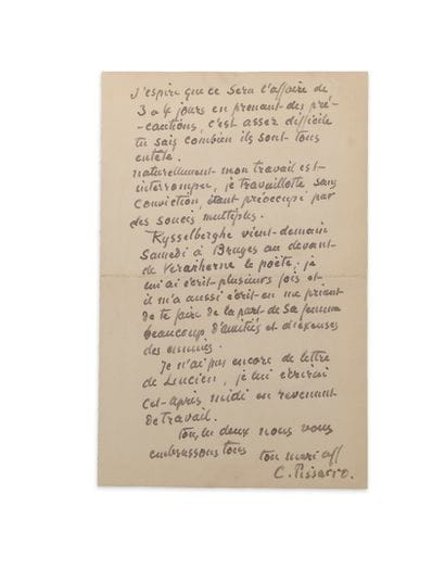 Camille PISSARRO (1830-1903)
Autograph letter...
