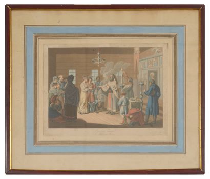 Lot de 6 gravures sur le thème de la Russie...