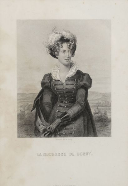 Lot de trois gravures sur papier représentant...