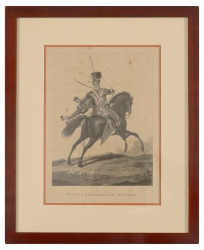 Lot de 7 gravures sur le thème : Militaria....