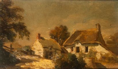Louis Adolphe HERVIER (1818-1879)
Les chaumières....