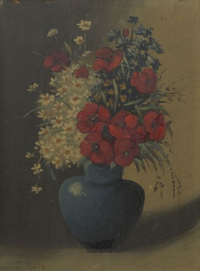 J. RATY
Deux natures mortes aux bouquet de...