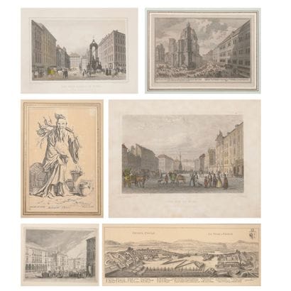 Lot de six gravures : 

- Le botaniste chinois...