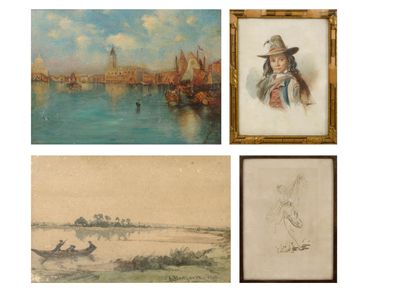 Dans le goût de Félix ZIEM
Vue de Venise,...