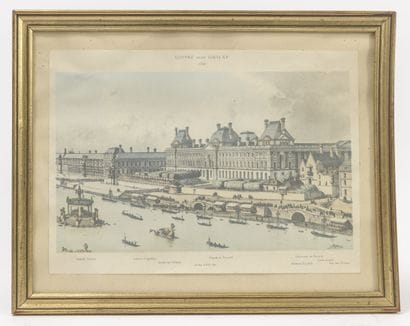 Lot comprenant :
- Le Louvre sous Louis XV.

Gravure...
