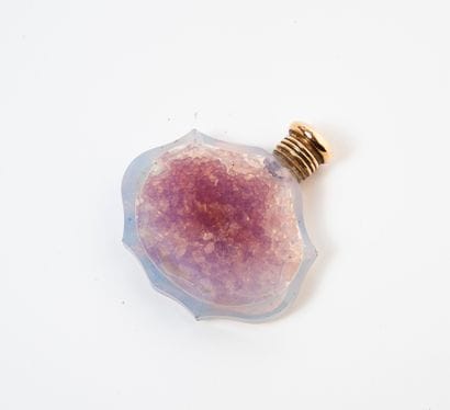 Salt bottle with a flattened body in opaline...