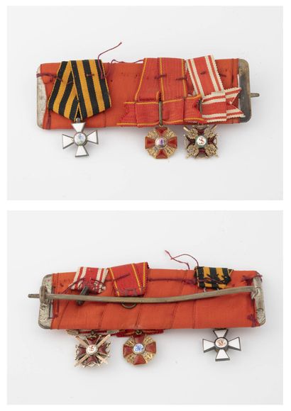 RUSSIE IMPERIALE,
Barrette en métal retenant...
