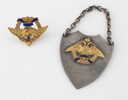 Petite broche à l'Aigle bicéphale en métal...
