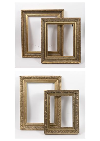 Lot de quatre cadres rectangulaires en bois...
