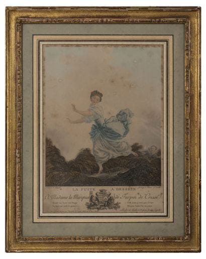 Lot de 4 gravures anciennes : 
- Le baiser...