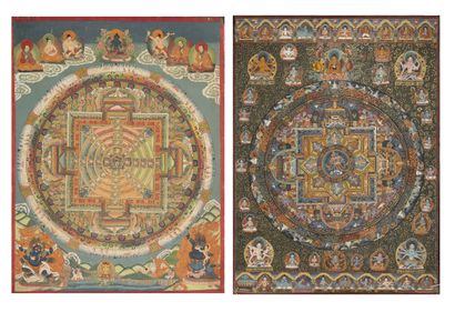 TIBET, XIXème-XXème siècles
Two mandalas...