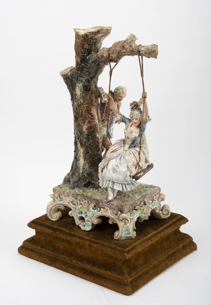 The escarpolette. 

Polychrome enamelled...