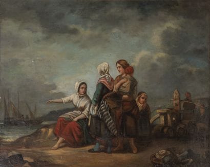 Ecole du XIXème siècle
Departure of the fishermen....