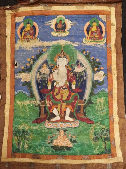 CHINE ou TIBET, XXème siècle
Lot of six tanka...
