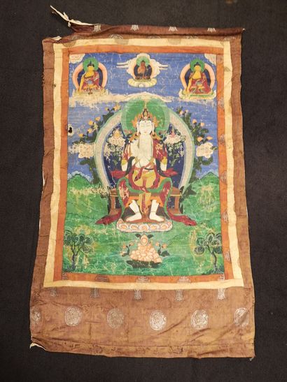 CHINE ou TIBET, XXème siècle
Lot of six tanka...