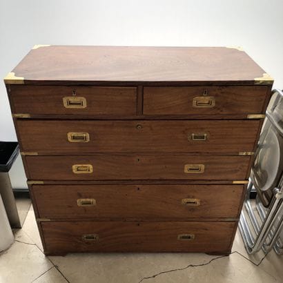 
Marine chest of drawers in stained and exotic...